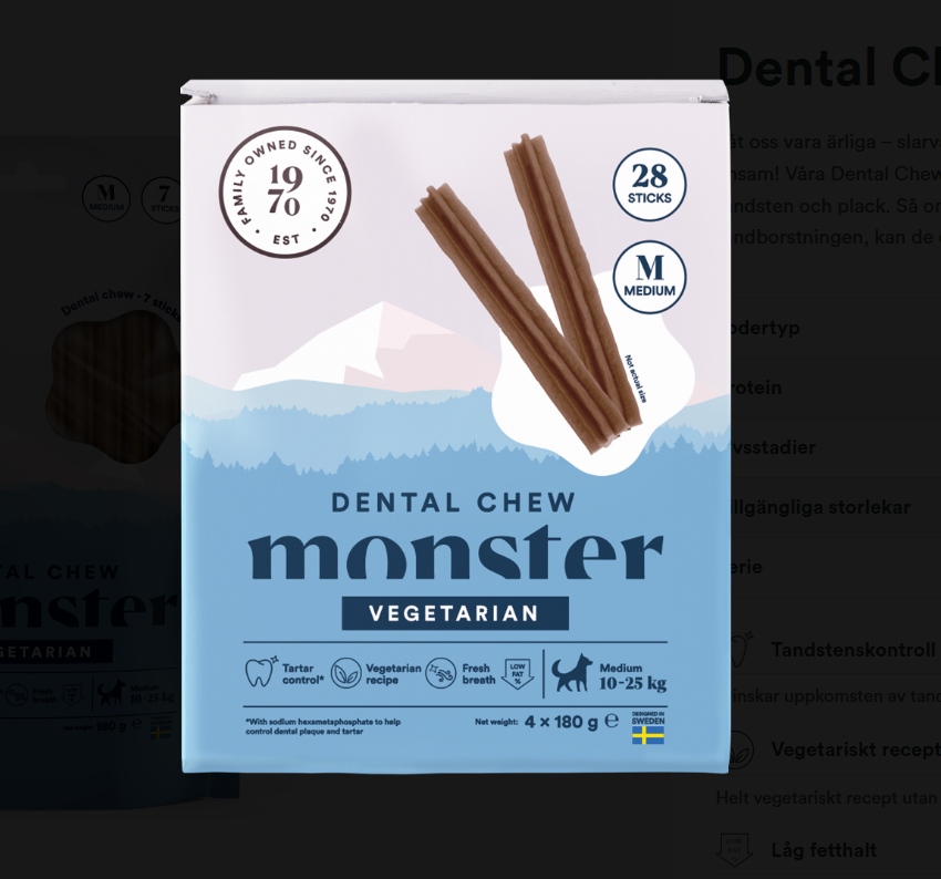 Monster Dental Chew Vegetarian - 28 p